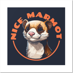 Nice Marmot  -  Ferret The Dude Big Lebowski Quote  Funny Cute Ferret Posters and Art